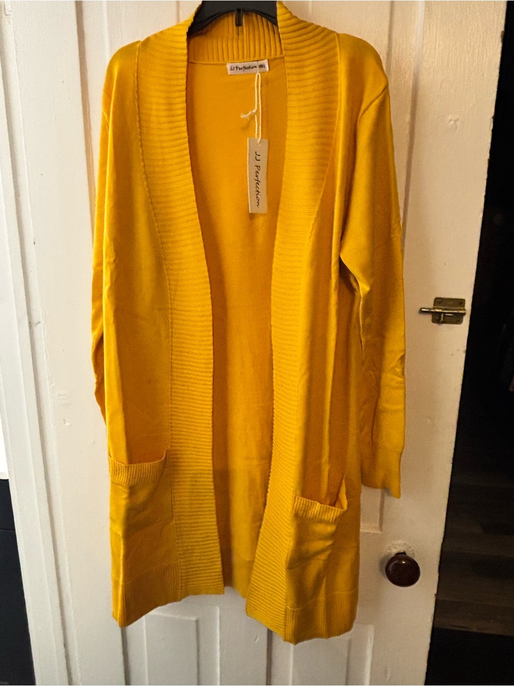 Perfection Bright Mustard Open Cardigan with Pockets